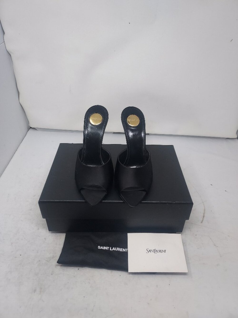Saint Laurent YSL Black Goldie Mule Sandal - Picture 10 of 16